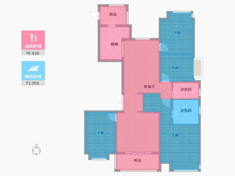 云南省-昆明市-中国铁建西派国樾-132.80-户型库-动静分区