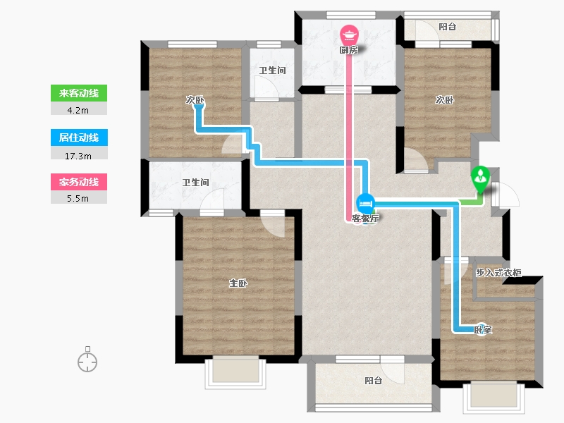 山东省-青岛市-蔚蓝天地-112.00-户型库-动静线