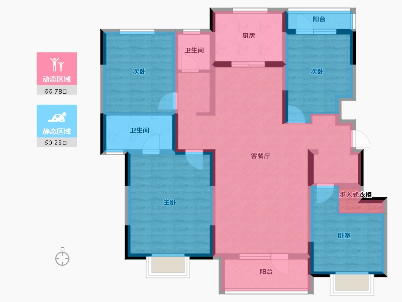 山东省-青岛市-蔚蓝天地-112.00-户型库-动静分区