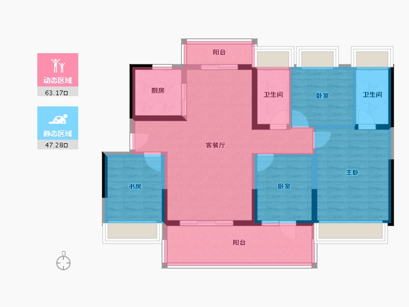 广东省-惠州市-碧桂园十里银滩维港湾-98.50-户型库-动静分区