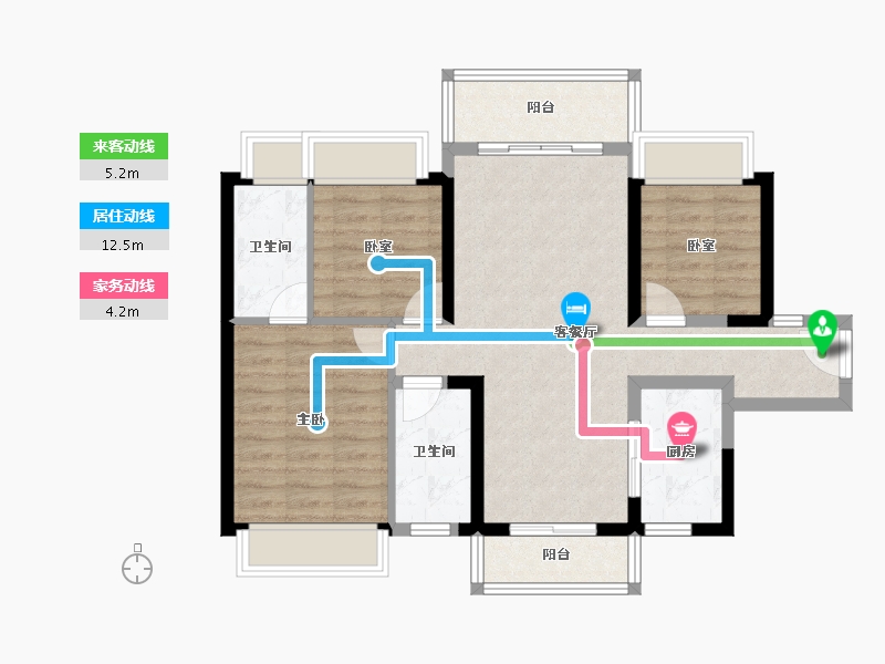 广东省-惠州市-碧桂园十里银滩维港湾-80.81-户型库-动静线