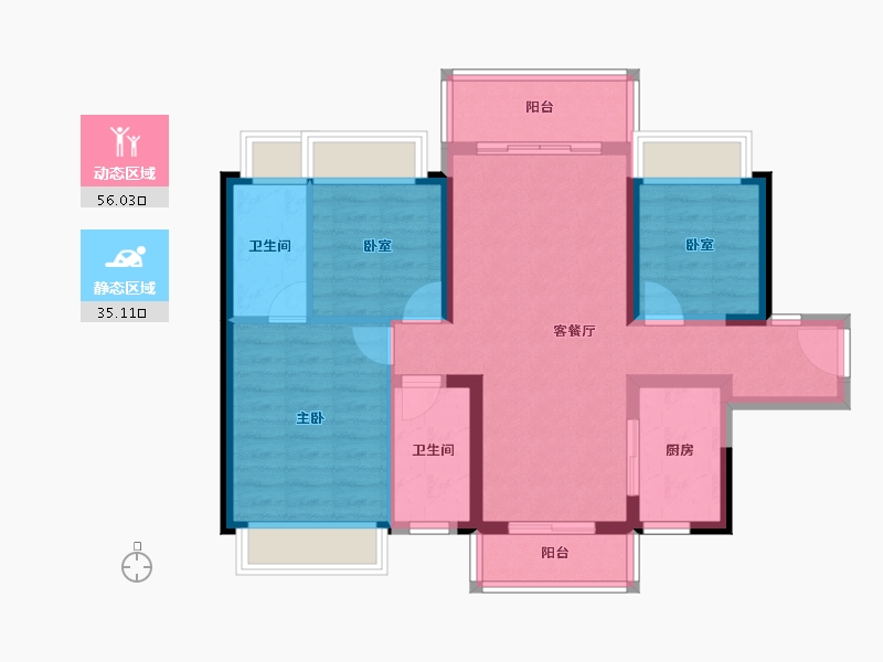 广东省-惠州市-碧桂园十里银滩维港湾-80.81-户型库-动静分区