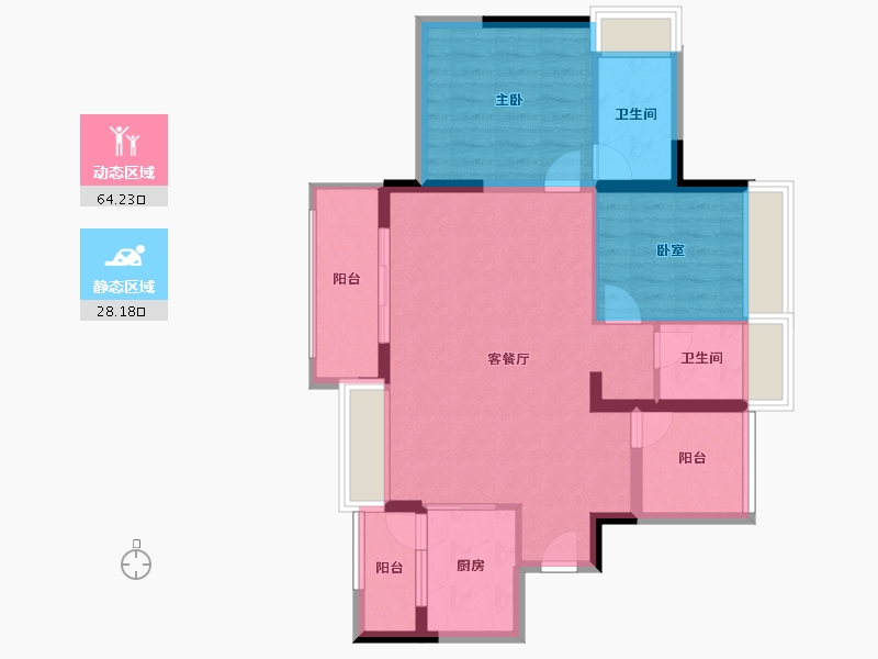 广东省-惠州市-惠阳振业城-82.94-户型库-动静分区