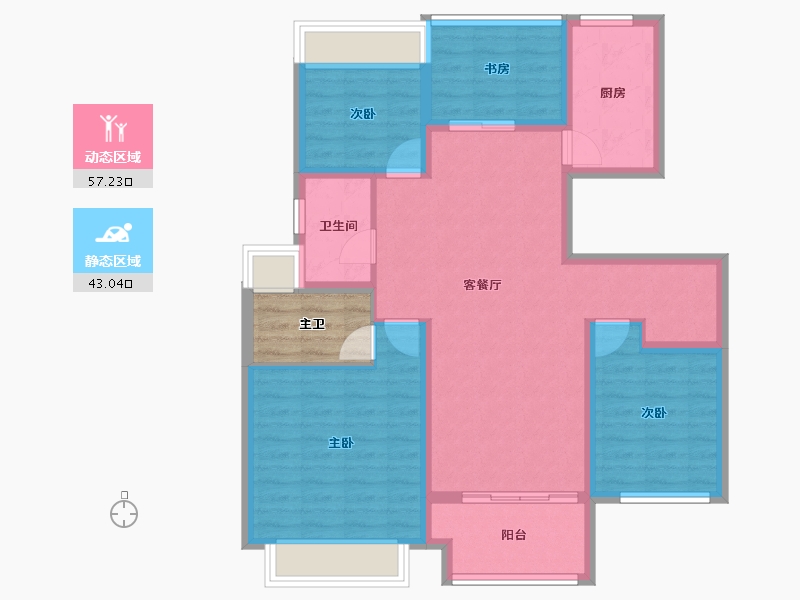 江苏省-徐州市-绿地翡翠蓝湾-93.42-户型库-动静分区