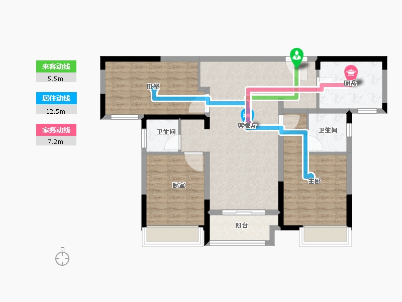 河南省-南阳市-建业贰号城邦-93.83-户型库-动静线