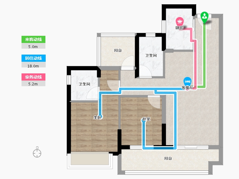 广东省-惠州市-​金地招商中交未来花园-71.74-户型库-动静线