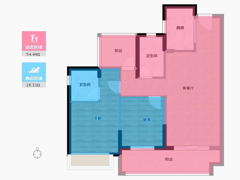 广东省-惠州市-​金地招商中交未来花园-71.74-户型库-动静分区