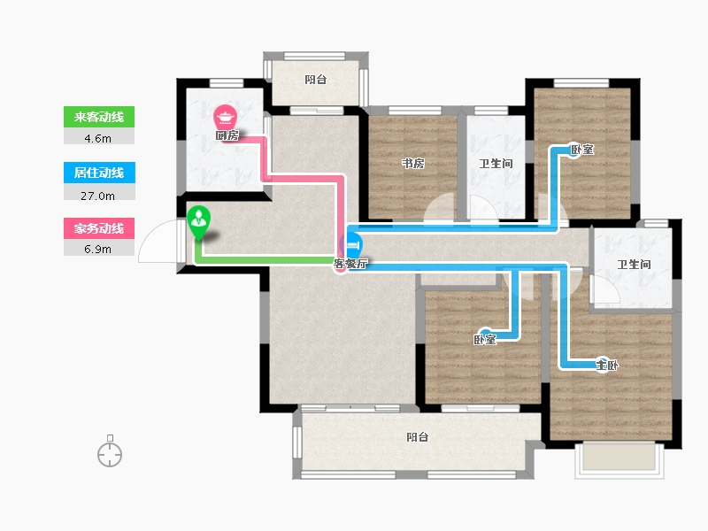 河南省-南阳市-建业贰号城邦-117.86-户型库-动静线