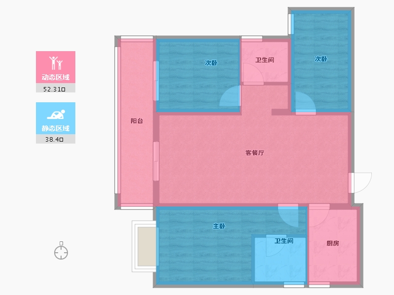 云南省-昆明市-中骏天誉-80.80-户型库-动静分区