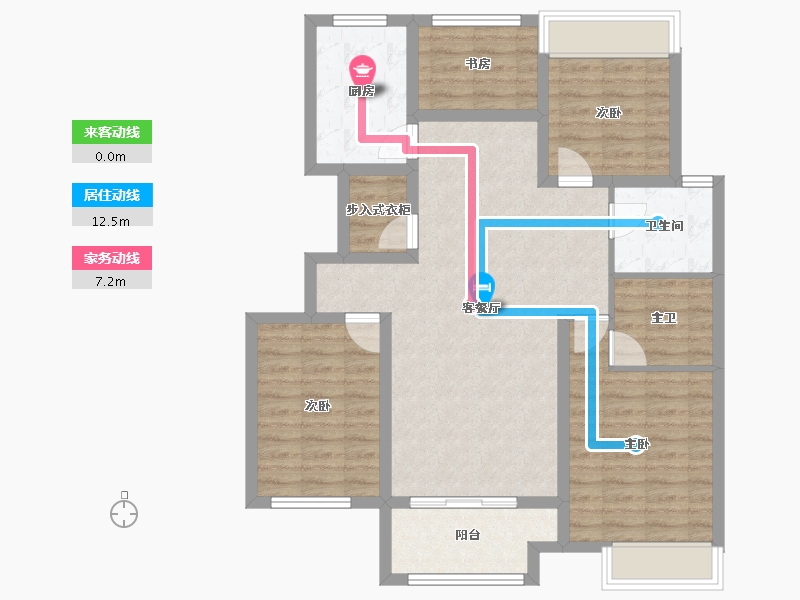 江苏省-徐州市-绿地翡翠蓝湾-96.00-户型库-动静线