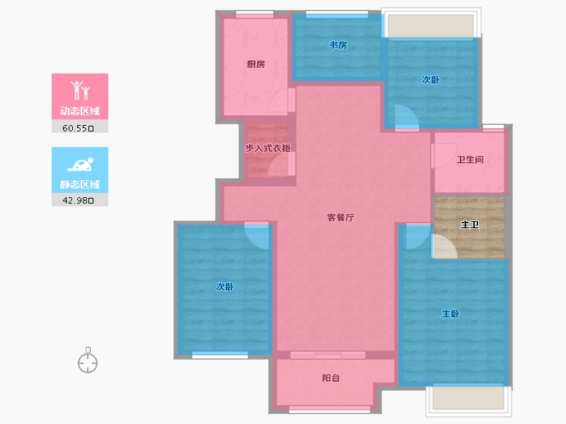 江苏省-徐州市-绿地翡翠蓝湾-96.00-户型库-动静分区