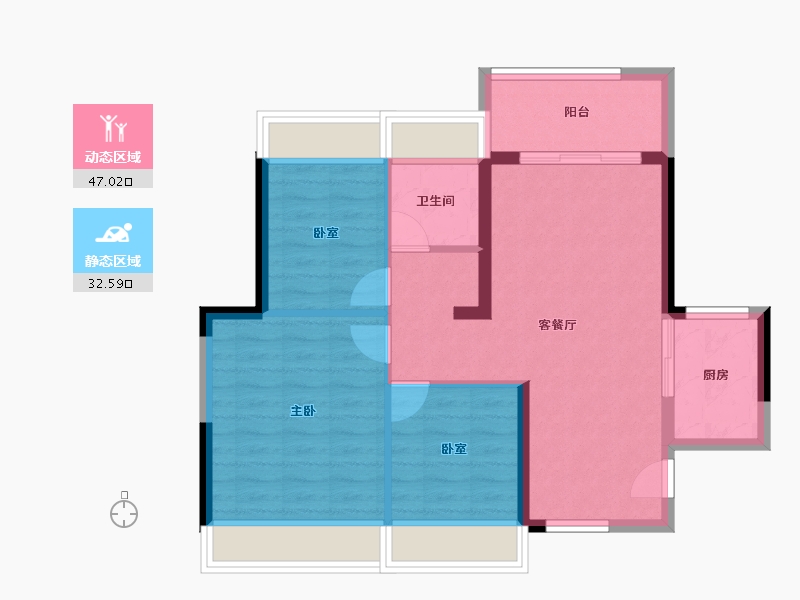 广东省-惠州市-惠阳振业城-71.58-户型库-动静分区