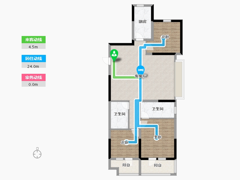 山东省-烟台市-新城明昱锦园-104.00-户型库-动静线