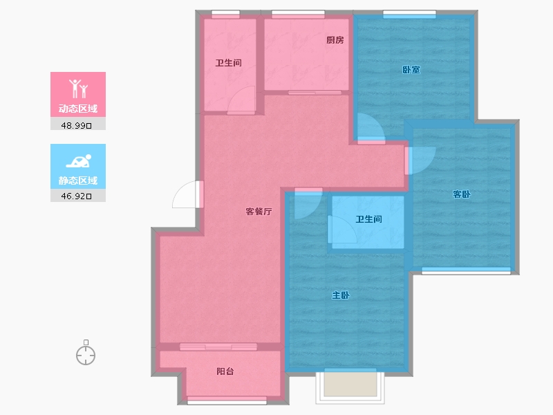 浙江省-绍兴市-香溪铭苑-85.00-户型库-动静分区