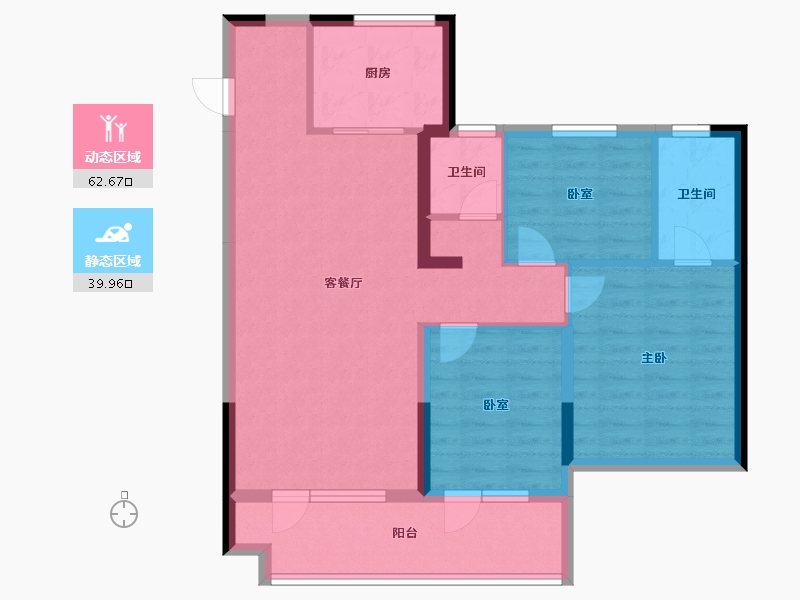 山东省-青岛市-蔚蓝天地-92.00-户型库-动静分区