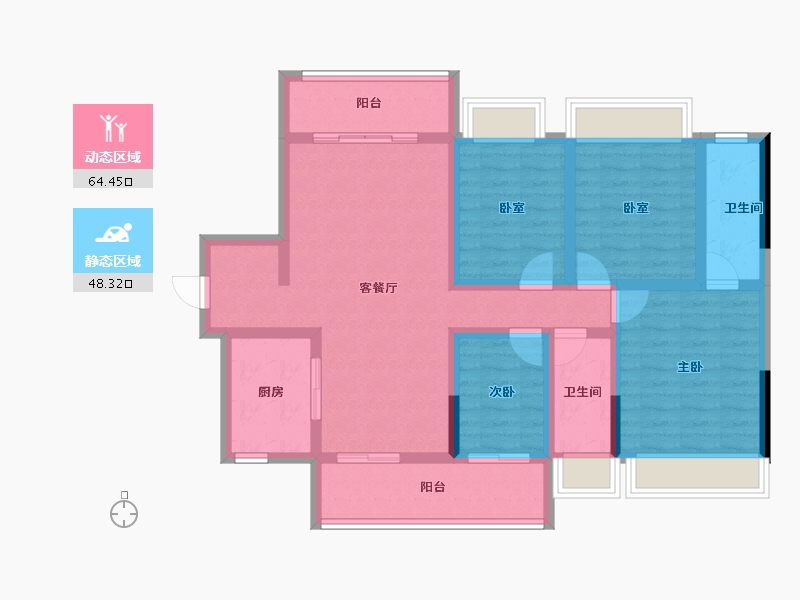 广东省-惠州市-世茂望锦-99.04-户型库-动静分区