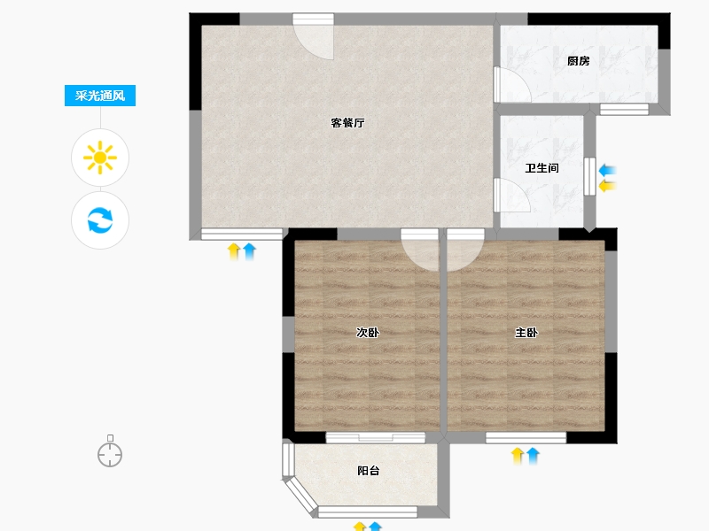 江苏省-无锡市-观山名筑-66.27-户型库-采光通风