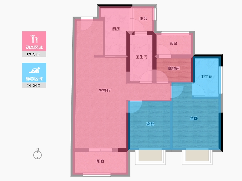 广东省-中山市-华发首府-73.20-户型库-动静分区