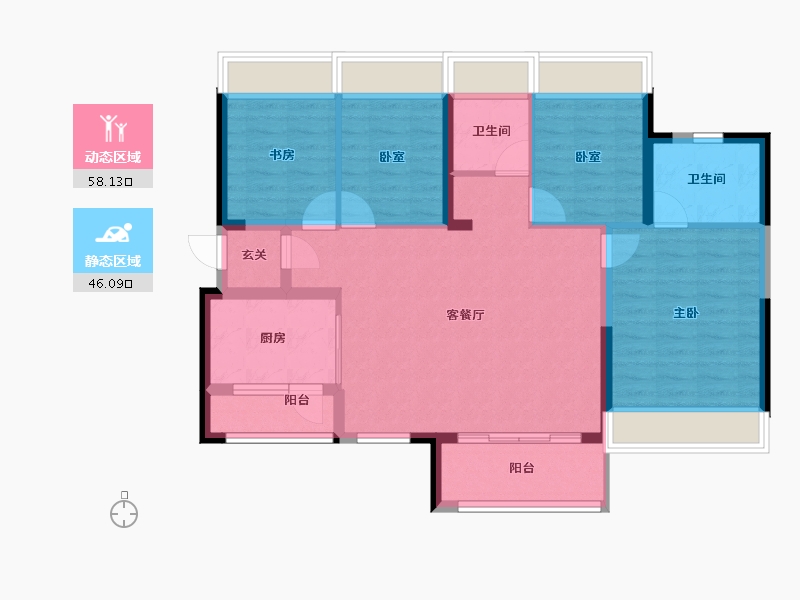 广东省-惠州市-惠阳振业城-93.35-户型库-动静分区