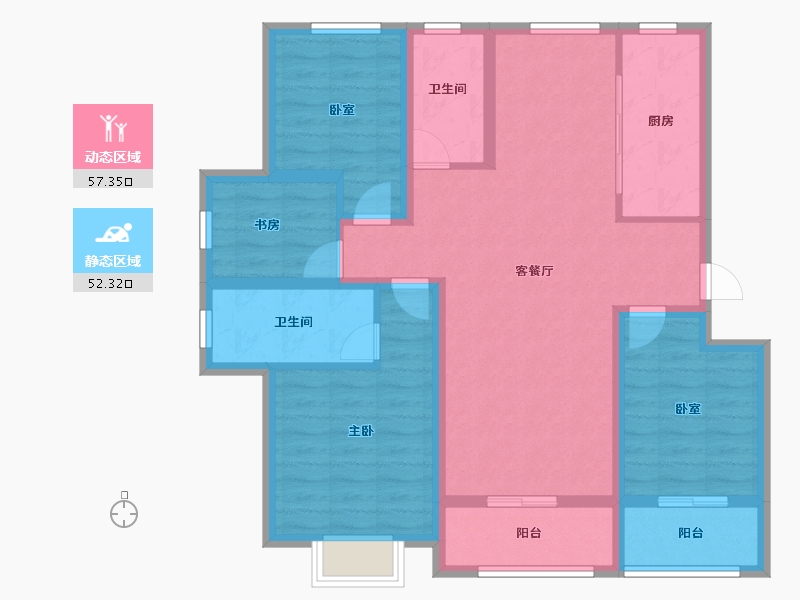 浙江省-绍兴市-香溪铭苑-97.00-户型库-动静分区