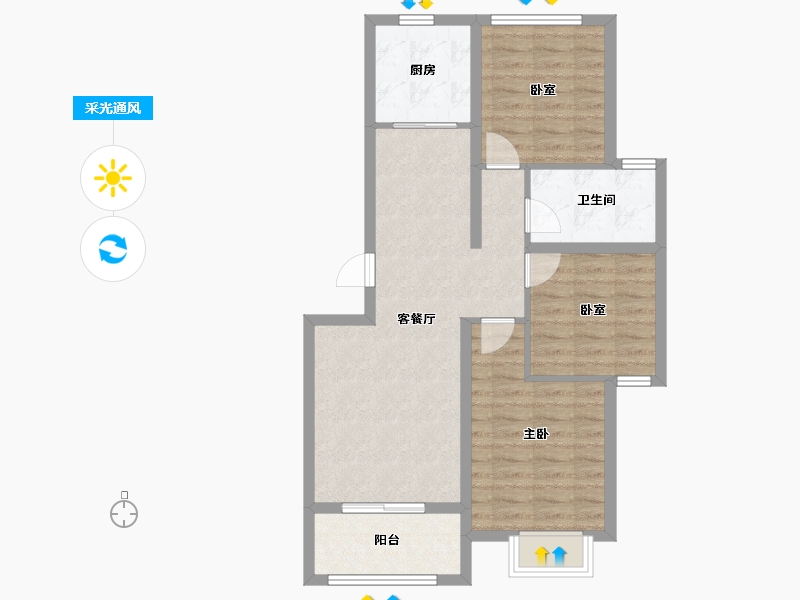 浙江省-绍兴市-香溪铭苑-76.00-户型库-采光通风