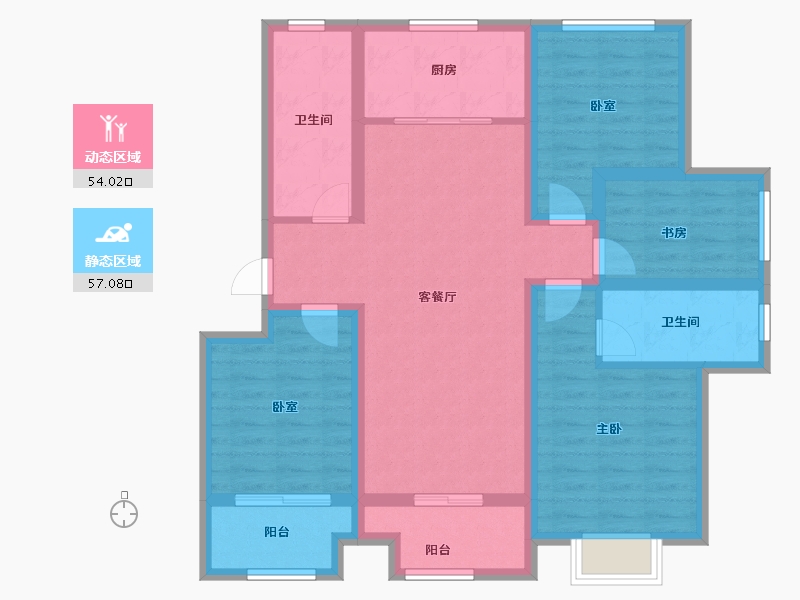 浙江省-绍兴市-香溪铭苑-98.00-户型库-动静分区