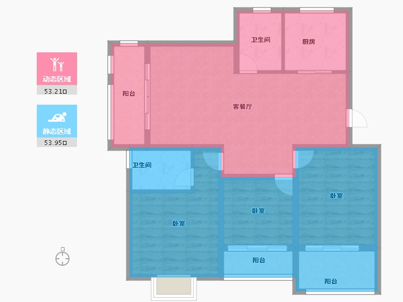 浙江省-绍兴市-香溪铭苑-96.00-户型库-动静分区