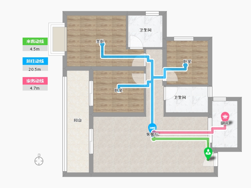 云南省-昆明市-中骏天誉-76.61-户型库-动静线