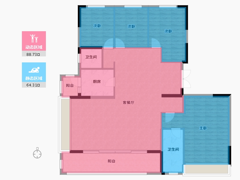 四川省-成都市-中车共享城-140.01-户型库-动静分区