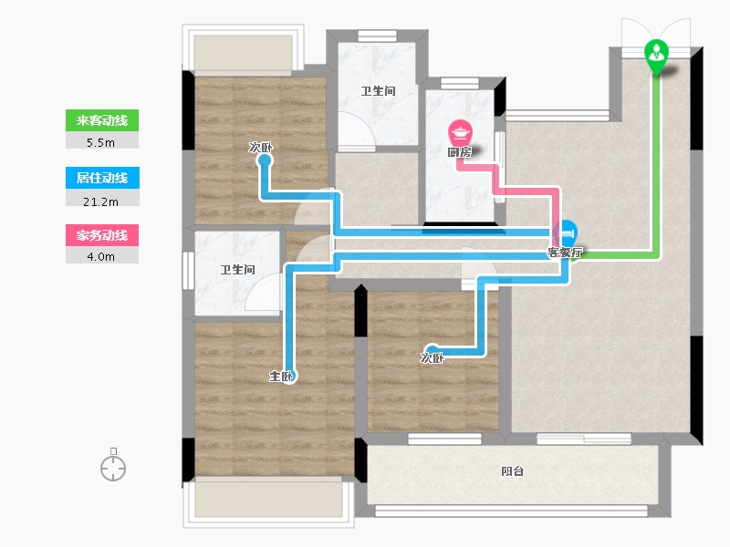 贵州省-遵义市-荣光未来城-95.00-户型库-动静线