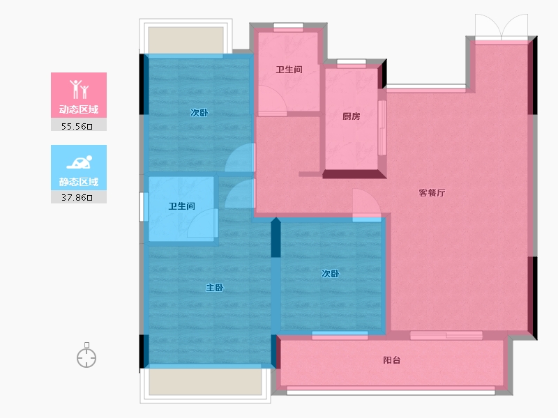 贵州省-遵义市-荣光未来城-95.00-户型库-动静分区