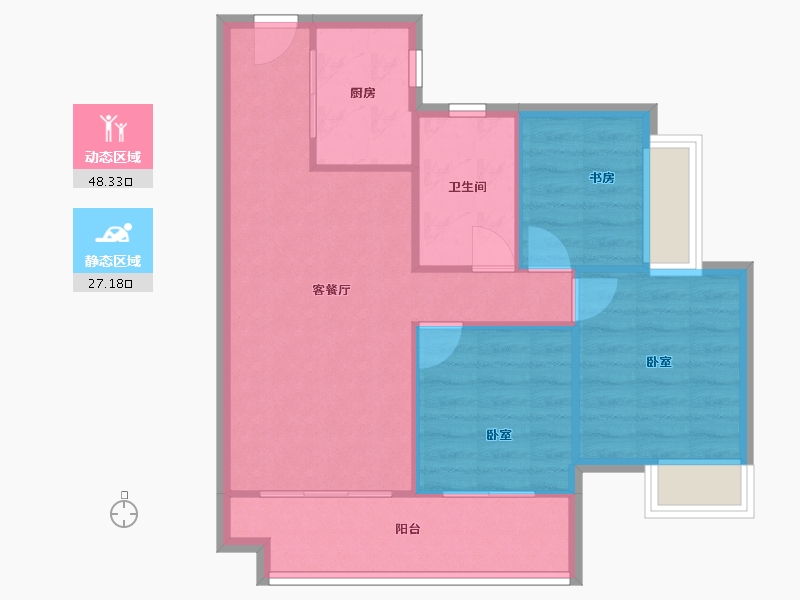 广东省-惠州市-融创臻园-68.57-户型库-动静分区