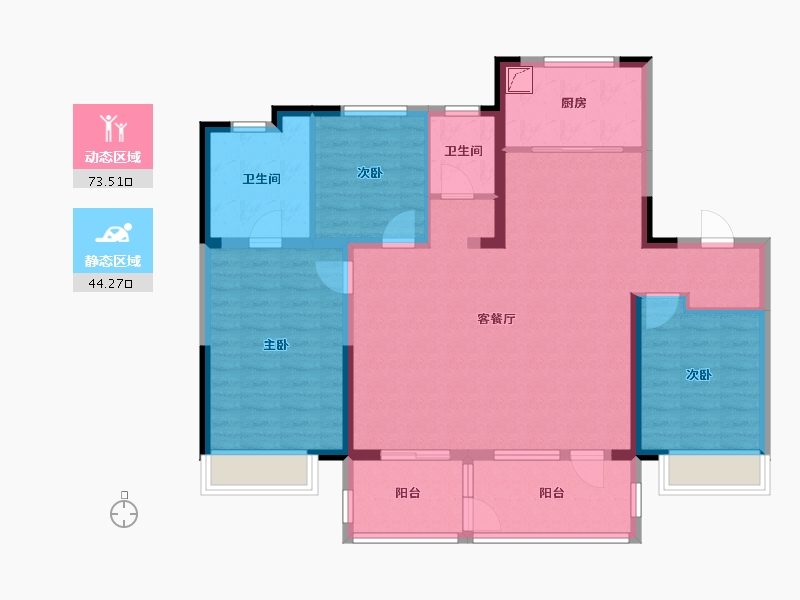 山东省-济南市-保利和唐悦色-112.00-户型库-动静分区