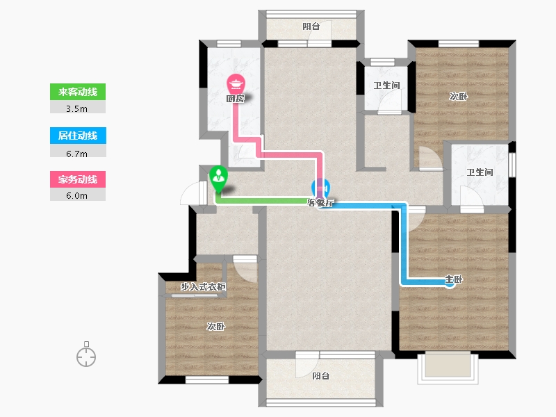 山东省-青岛市-蔚蓝天地-104.00-户型库-动静线