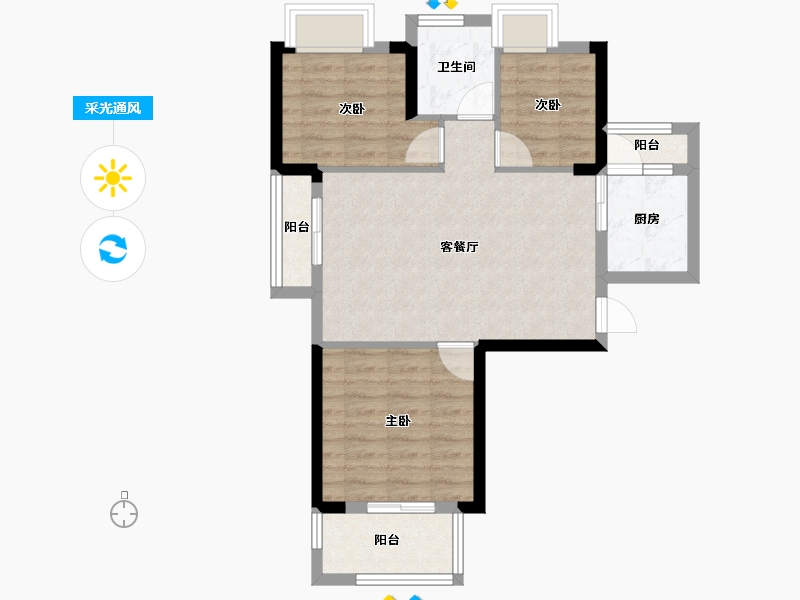 湖北省-武汉市-​南湖九玺-64.29-户型库-采光通风