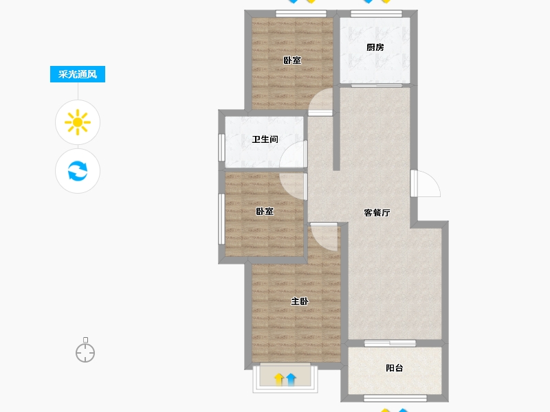 浙江省-绍兴市-香溪铭苑-80.81-户型库-采光通风