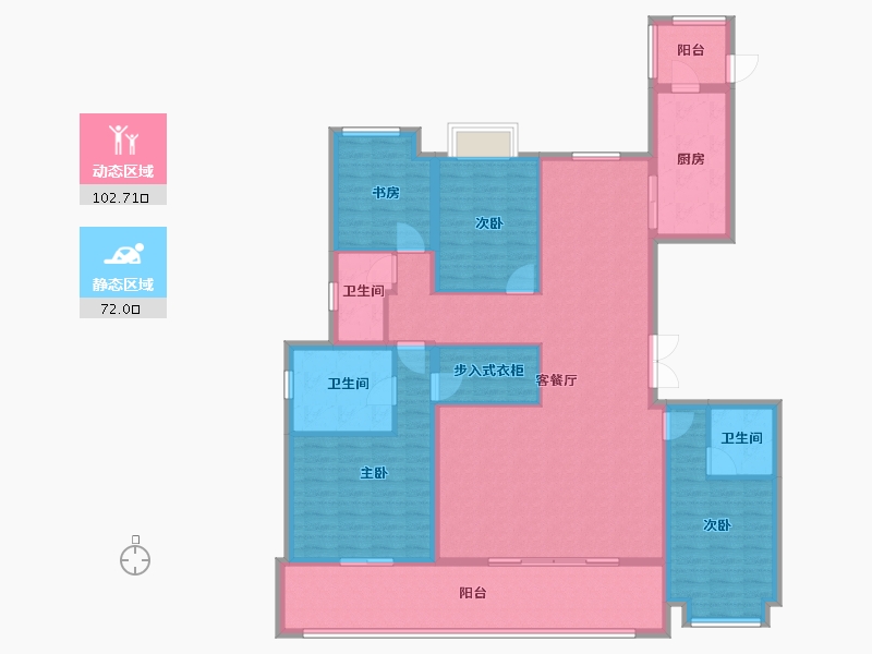 云南省-昆明市-中国铁建西派国樾-158.40-户型库-动静分区