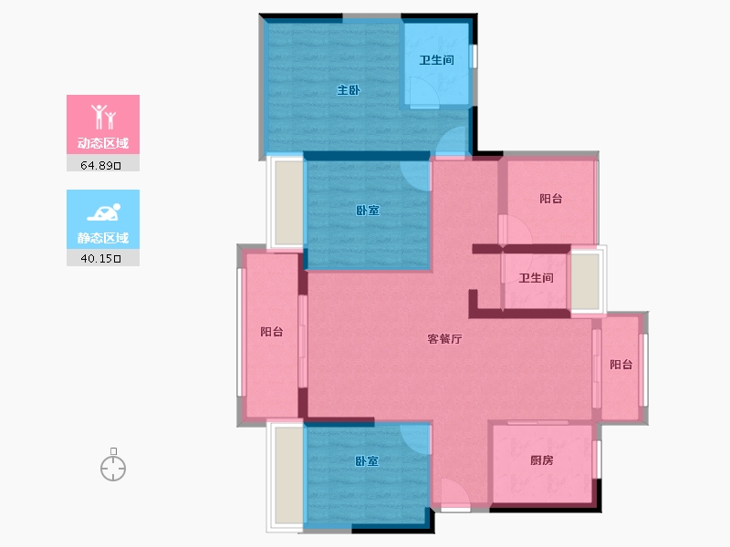 广东省-惠州市-惠阳振业城-93.96-户型库-动静分区