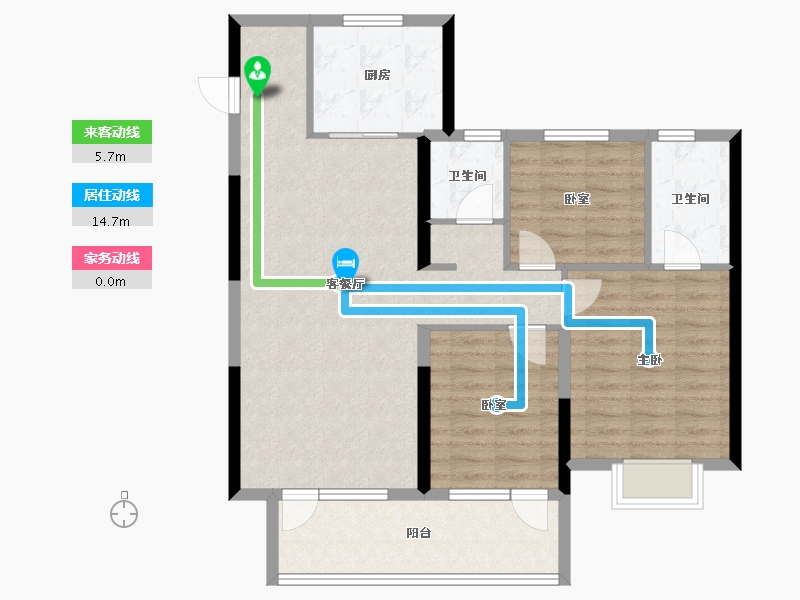 山东省-青岛市-蔚蓝天地-92.00-户型库-动静线