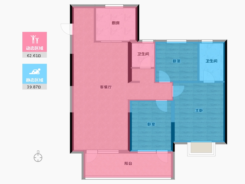 山东省-青岛市-蔚蓝天地-92.00-户型库-动静分区