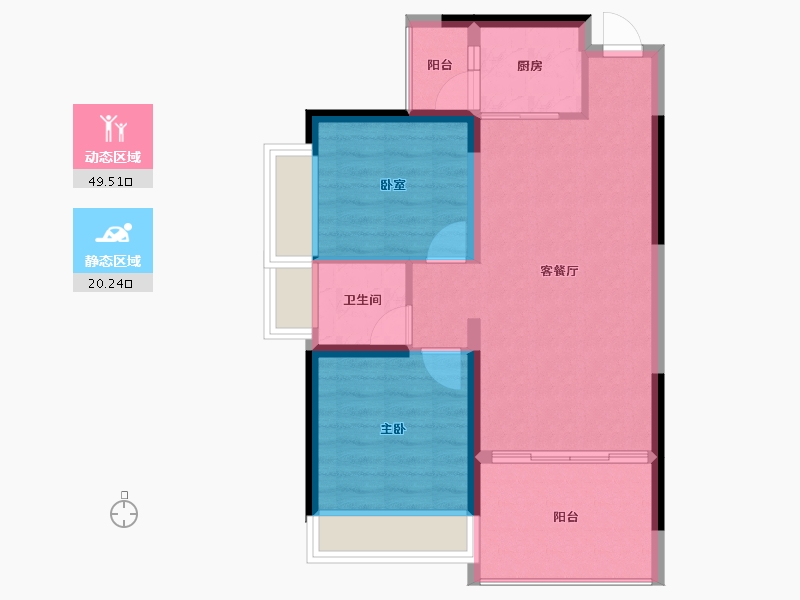 广东省-惠州市-好益康龙林上观-62.67-户型库-动静分区