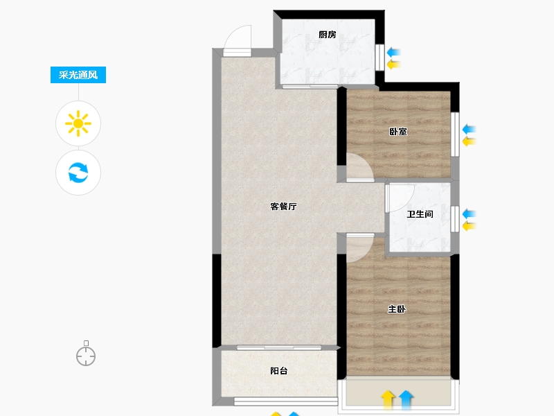 广东省-惠州市-惠阳振业城-58.48-户型库-采光通风