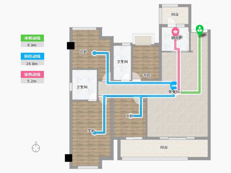 云南省-昆明市-中国铁建西派国樾-125.48-户型库-动静线