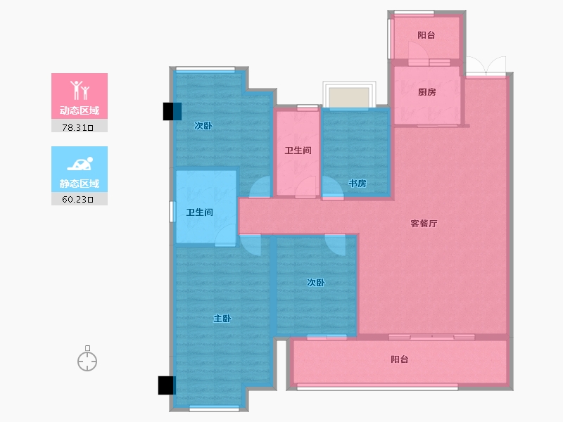 云南省-昆明市-中国铁建西派国樾-125.48-户型库-动静分区