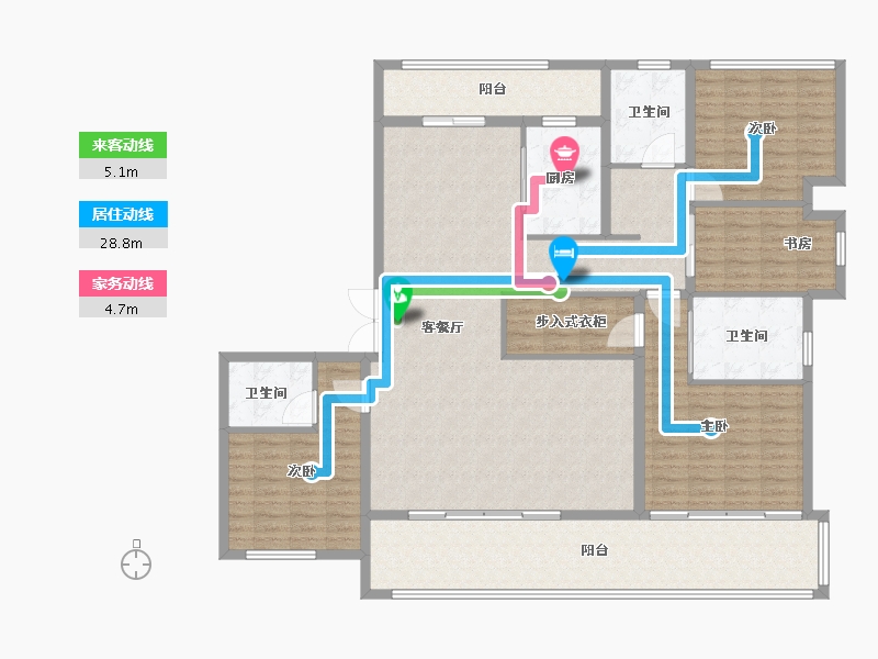 云南省-昆明市-中国铁建西派国樾-173.60-户型库-动静线