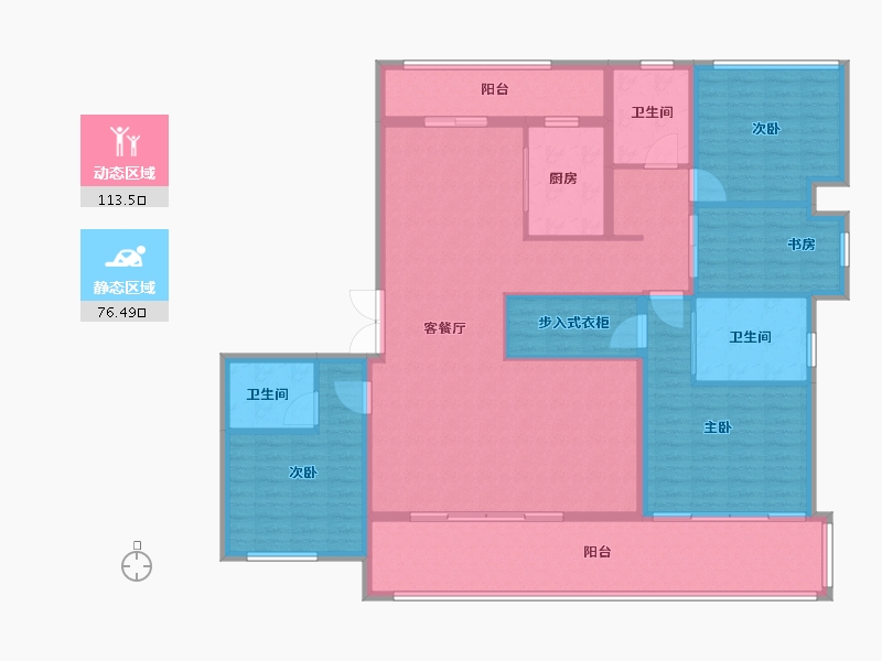 云南省-昆明市-中国铁建西派国樾-173.60-户型库-动静分区