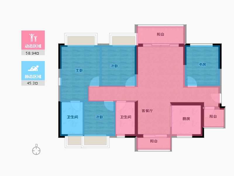 广东省-惠州市-融创臻园-93.05-户型库-动静分区