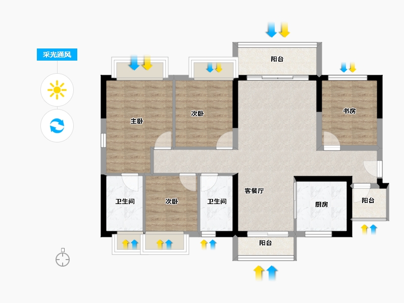 广东省-惠州市-融创臻园-93.05-户型库-采光通风