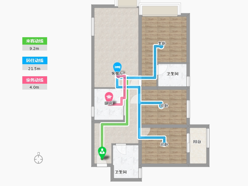 云南省-昆明市-中骏天誉-88.80-户型库-动静线