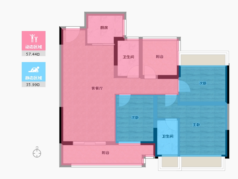 广东省-惠州市-中交和风春岸-82.54-户型库-动静分区